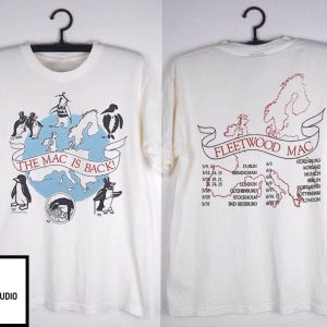 The Mac Is Black 1988 Europe Tour Fleetwood Mac UK T Shirt 1