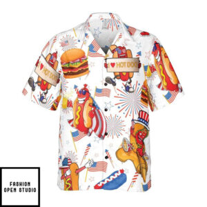 American Hot Dog Burger Hawaiian Shirt 3