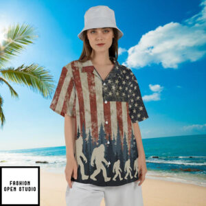 Bigfoot Patriotic Hawaiian Shirt 3