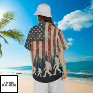 Bigfoot Patriotic Hawaiian Shirt 4