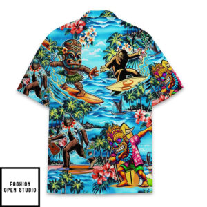 Bigfoot Tiki Surfing Hawaiian Shirt 2