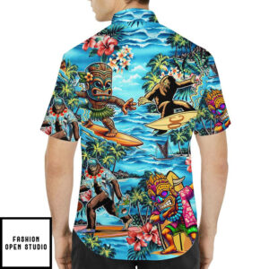 Bigfoot Tiki Surfing Hawaiian Shirt 5