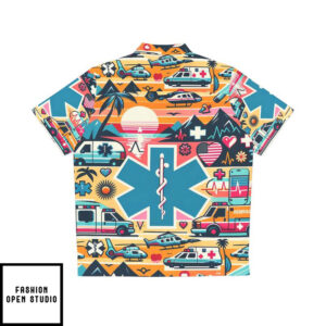 Colorful Air Medical Paramedic Flight Nurse EMT Fun Hawaiian Shirt