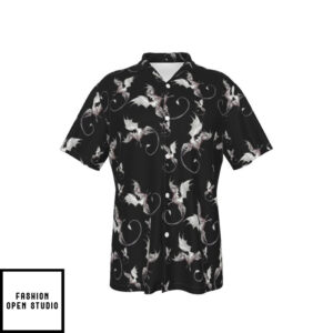 Dragons Black Mens Hawaiian Shirt 2