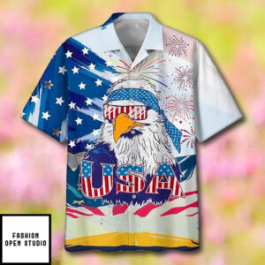 Eagle USA Independence Day 3D Hawaiian Shirt