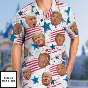 Funny Trump Face 4th July Hawaiian Shirt