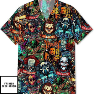 Hawaiian Shir Horror Movies Men Shirts Characters 3D Summer Holiday 1