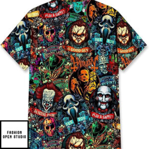 Hawaiian Shir Horror Movies Men Shirts Characters 3D Summer Holiday