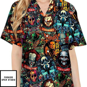 Hawaiian Shir Horror Movies Men Shirts Characters 3D Summer Holiday 4