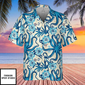 Octopus Blue Hawaiian Shirt