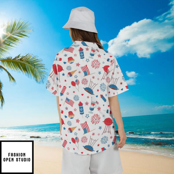 Patriotic Grilling BBQ Smoke Hawaiian Shirt