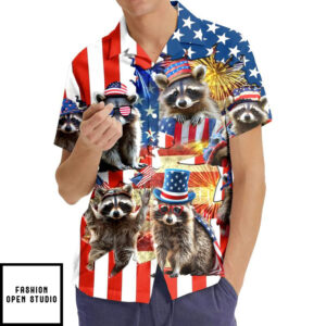 Raccoon 4th of July Hawaiian Shirt 2