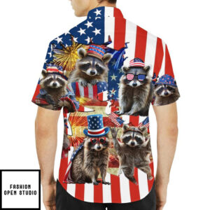 Raccoon 4th of July Hawaiian Shirt 3