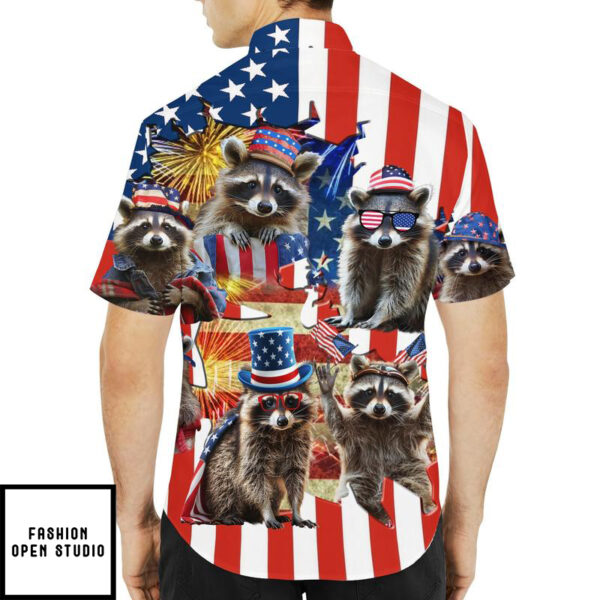 Raccoon 4th of July Hawaiian Shirt