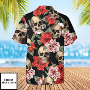 Skull Exotic Hibiscus Hawaiian Shirt 2