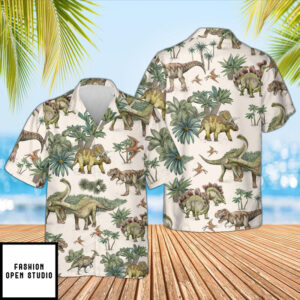 Summer Dinosaur Hawaiian Shirt 1