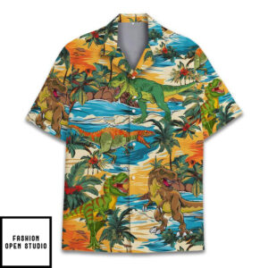 Tropical Dinosaur Summer Aloha Hawaiian Shirt