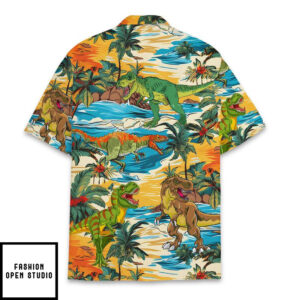 Tropical Dinosaur Summer Aloha Hawaiian Shirt 2