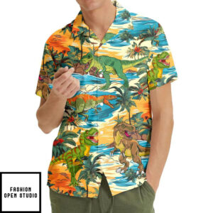 Tropical Dinosaur Summer Aloha Hawaiian Shirt 4