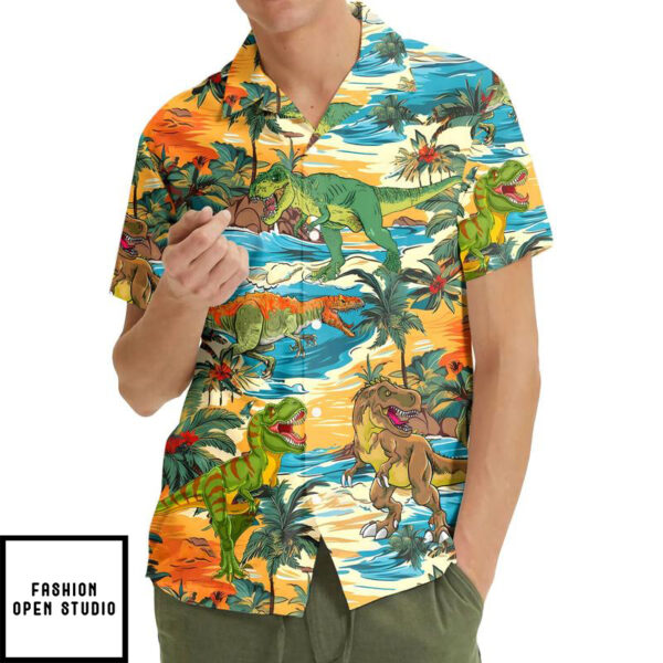 Tropical Dinosaur Summer Aloha Hawaiian Shirt