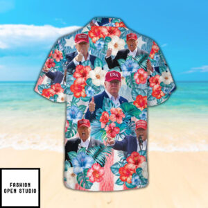 Trump 2024 Hibiscus Flowers Hawaiian Shirt 3