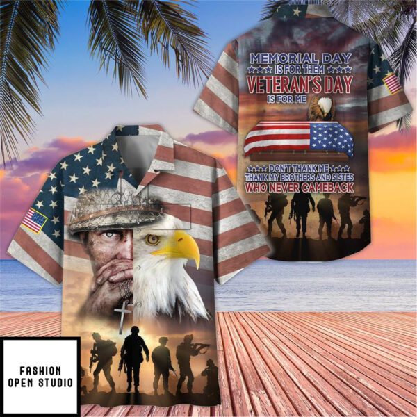 Veteran Memorial Day Hawaiian Shirt, Soldier Tropical Shirt